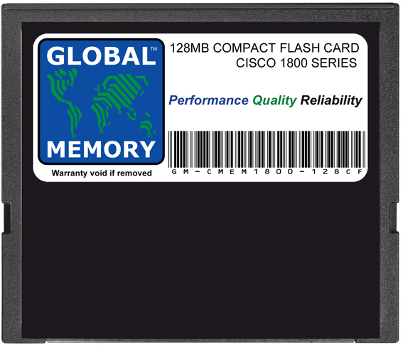 128MB COMPACT FLASH CARD MEMORY FOR CISCO 1800 SERIES ROUTERS (MEM1800-128CF) 128MB COMPACT FLASH CARD MEMORY FOR CISCO 1800 SERIES ROUTERS (MEM1800-128CF)